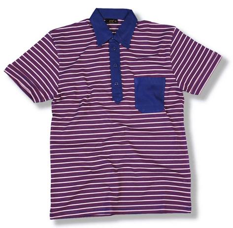 Pop Retro 60s Mod S/S Multi Stripe Polo Shirt Navy Blue Preview